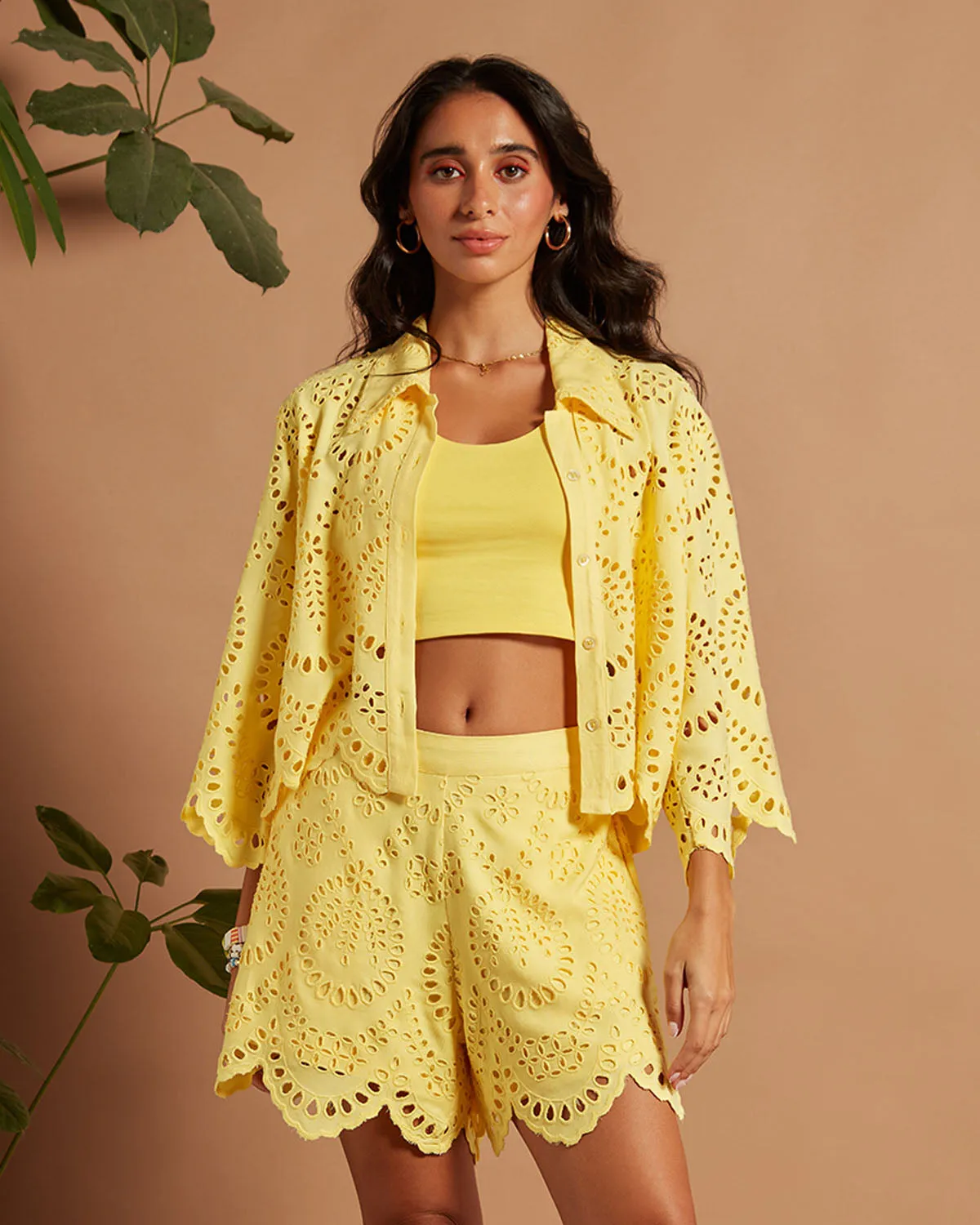 Brightside Lace Top And Crop Top Duo