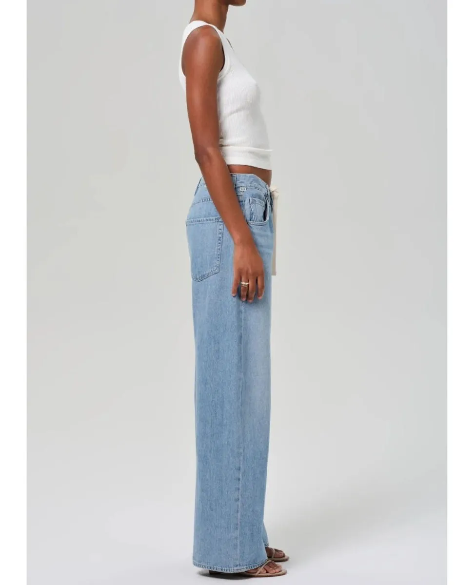 Brynn Drawstring Trouser in Blue Lace