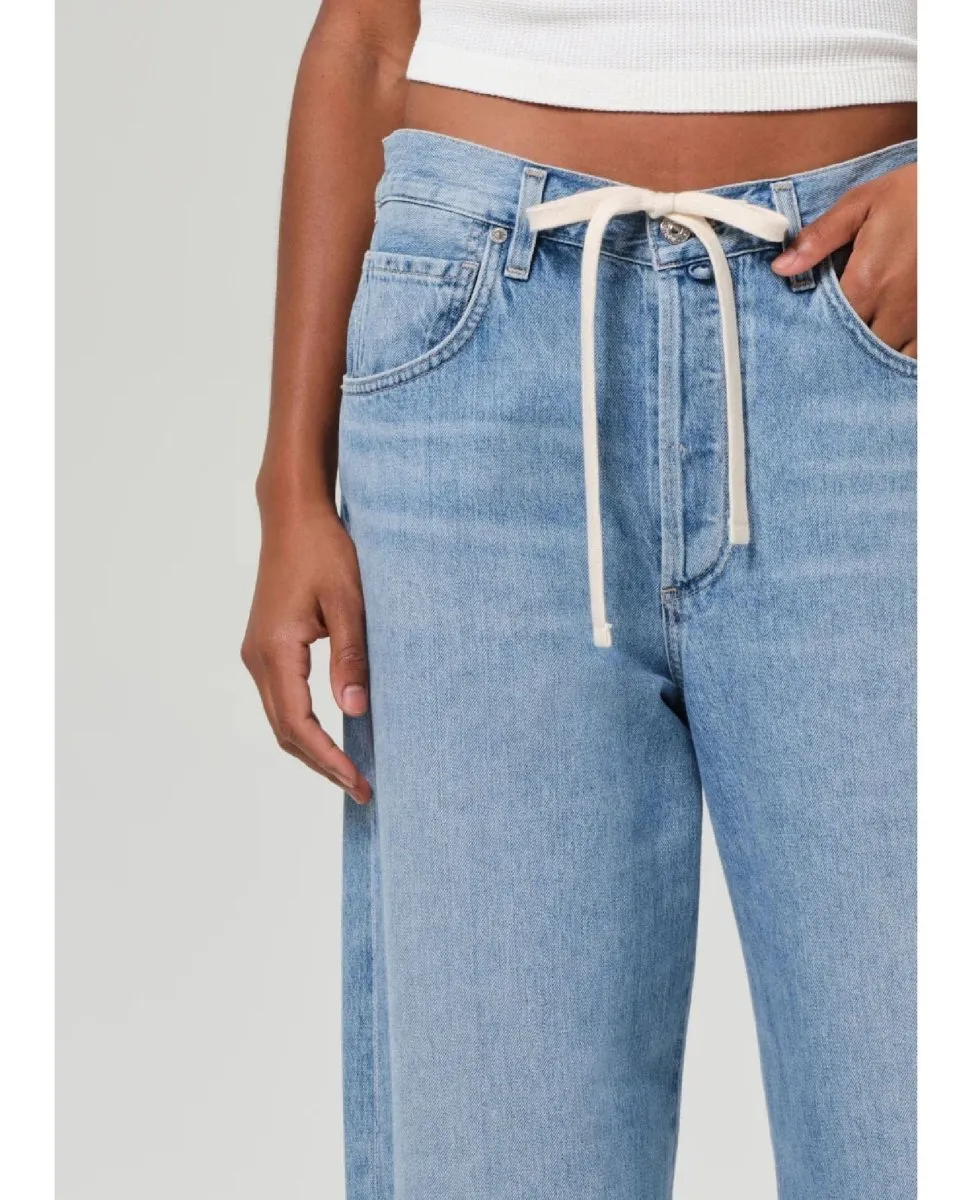 Brynn Drawstring Trouser in Blue Lace