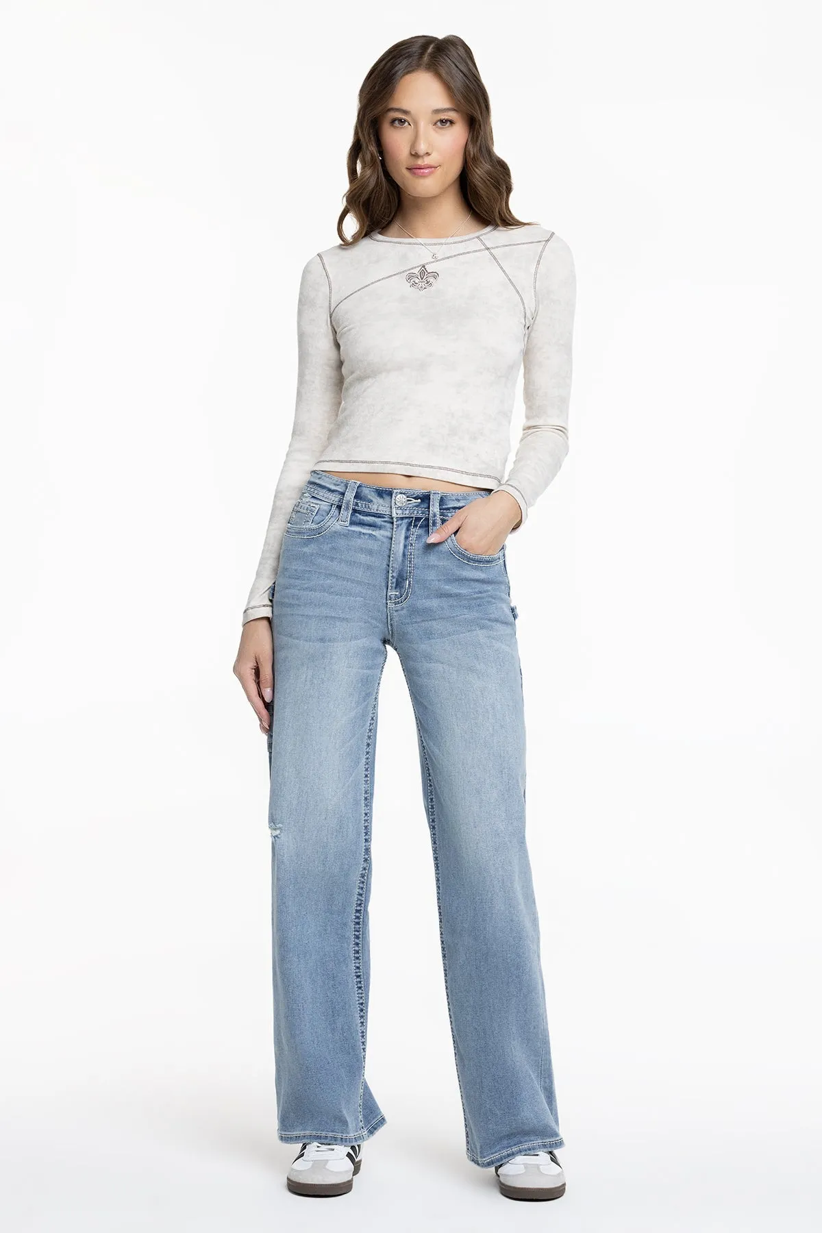 Callie Cargo Wide Leg Jeans