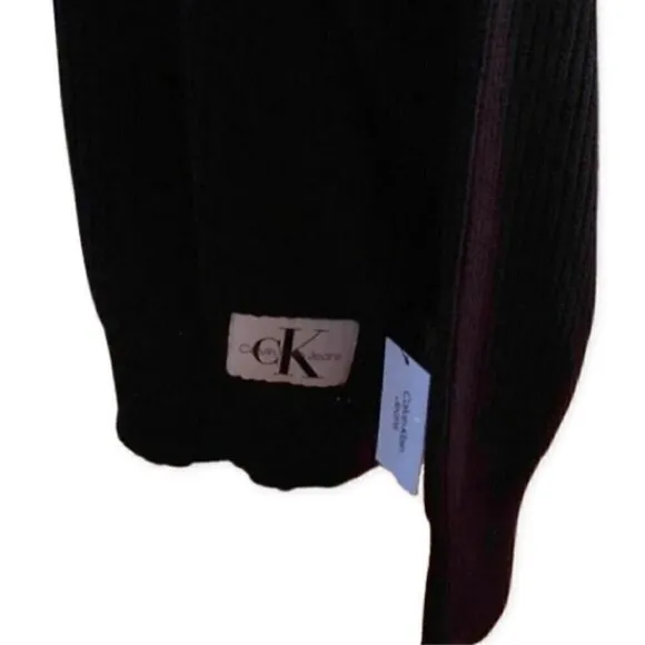 Calvin Klein Jeans Pull Over Sweater Turtleneck Relaxed Fit Black Women's M NWT
