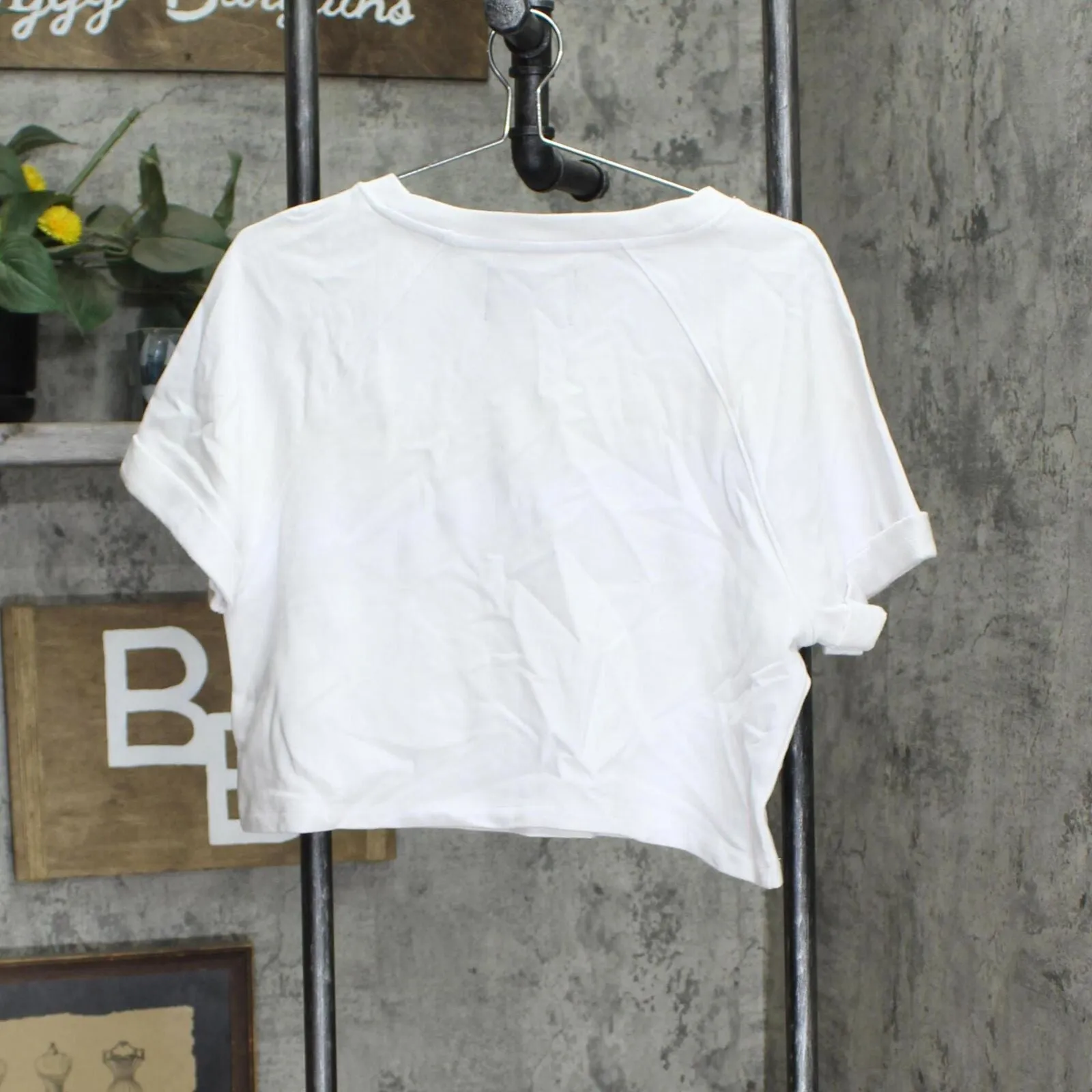 Calvin Klein Jeans Womens French Terry Logo Crop Top 1386876 White M