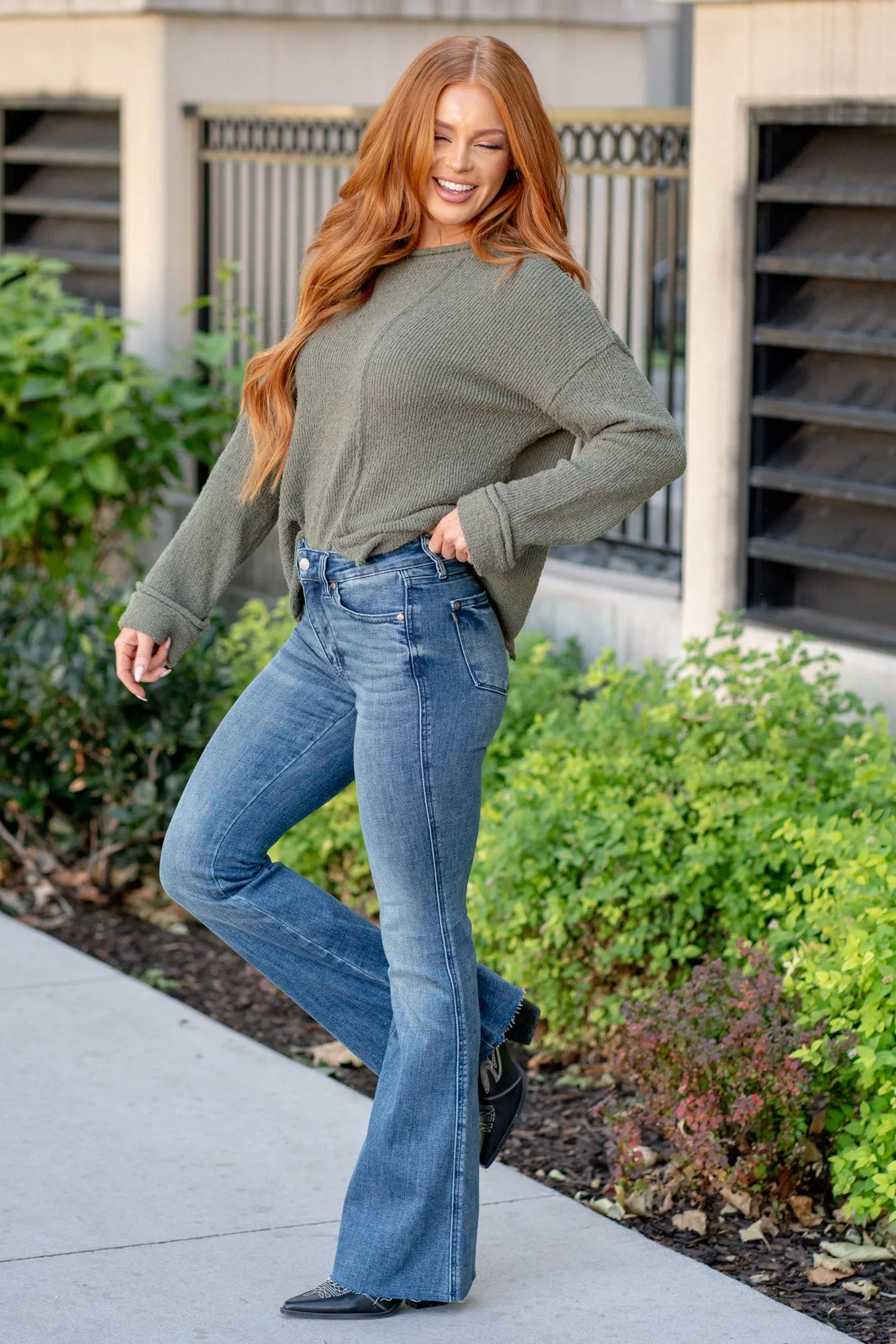 Carolynn Mid Rise Tummy Control Top Flare Regular & Plus Sizes