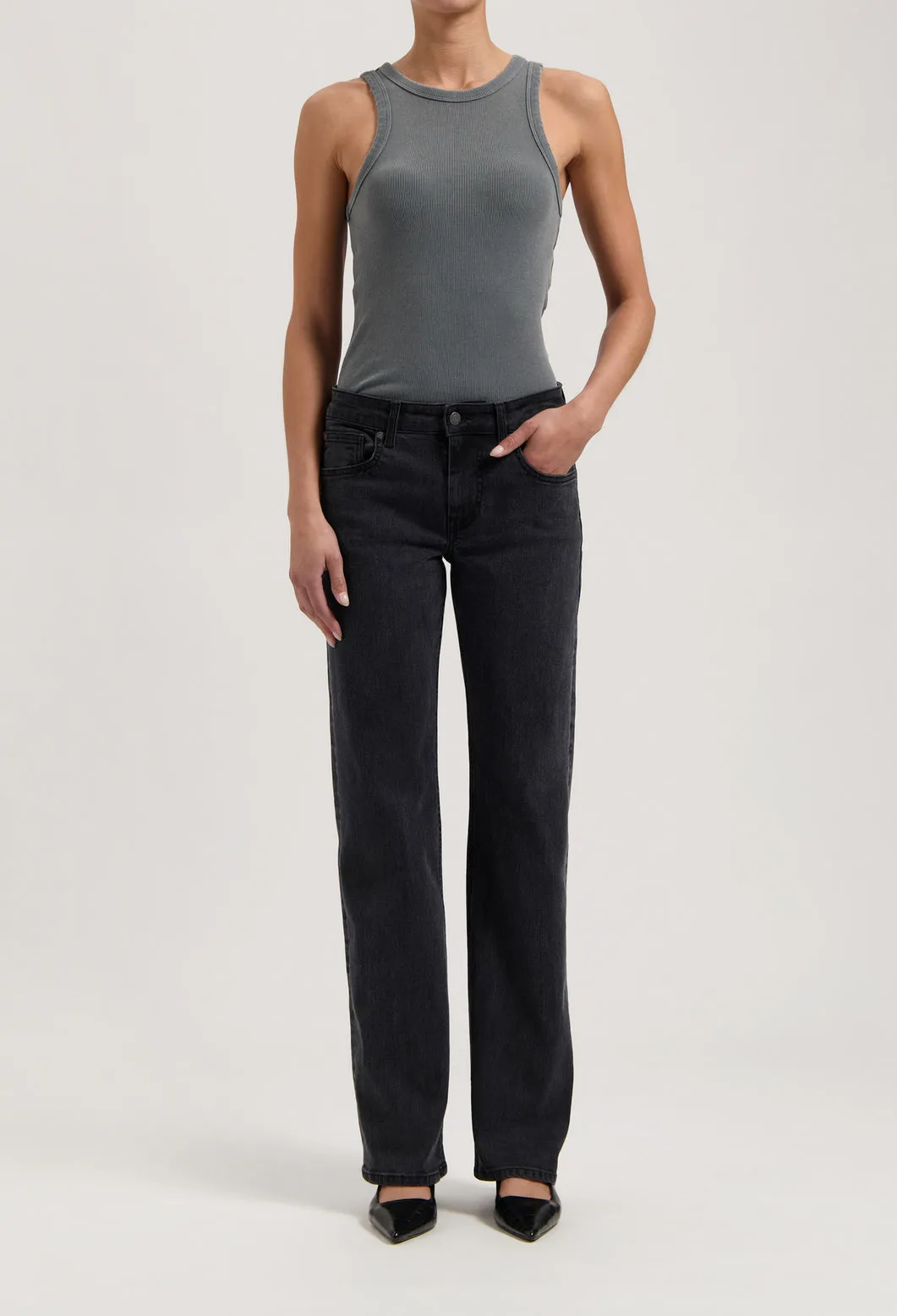 Carrie Mid Straight - Black Vintage