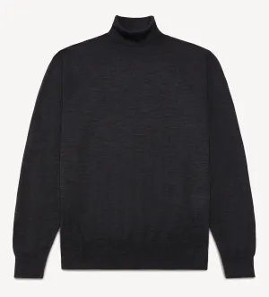 Charcoal Merino Knit Roll Neck