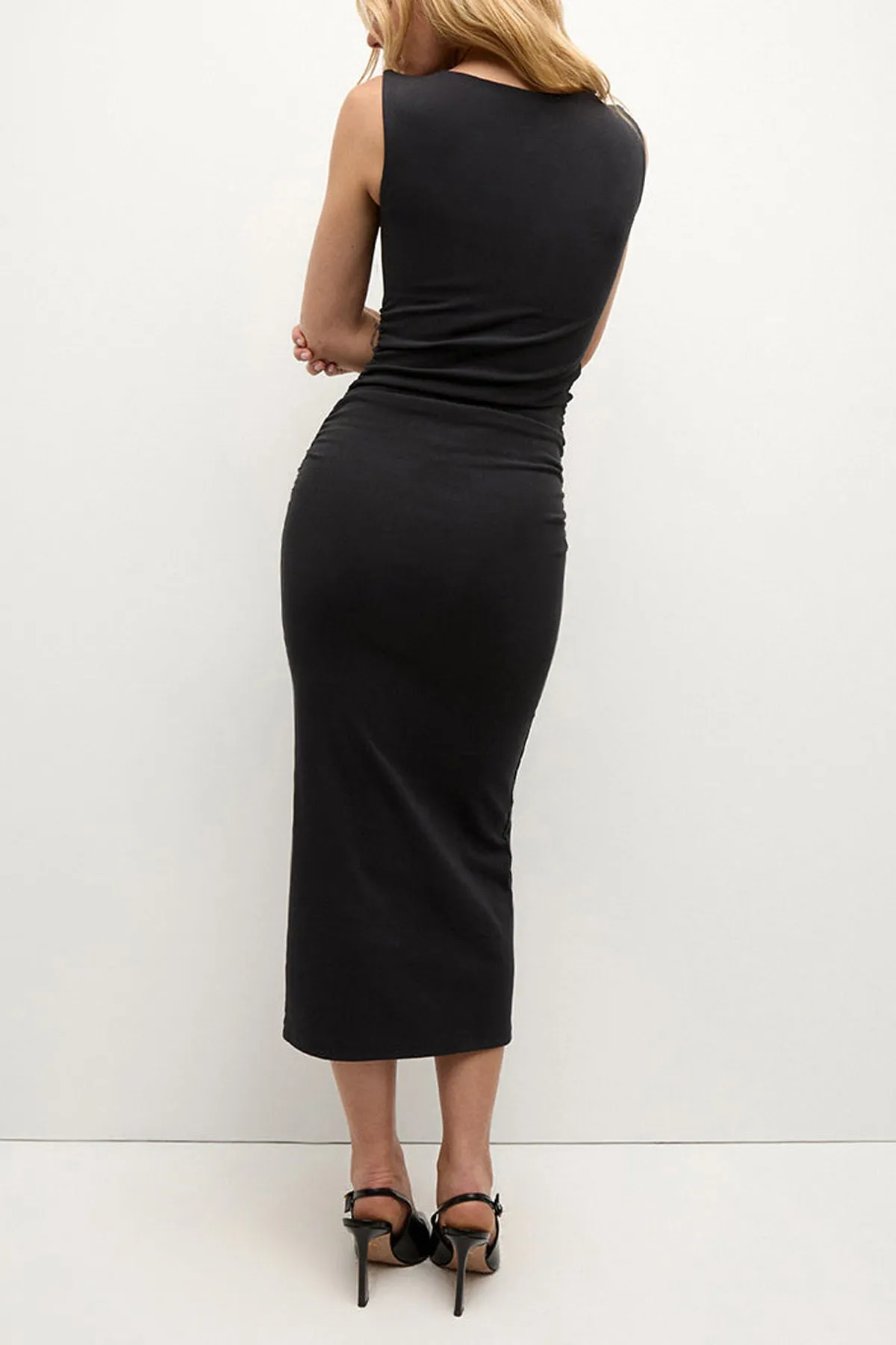 Charissa Stretch-Cotton Dress in Black