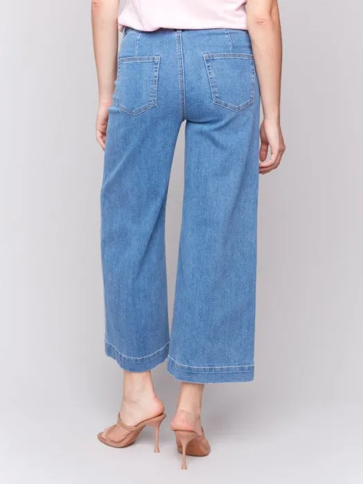 Charlie B Cropped Front Patch Pocket Denim