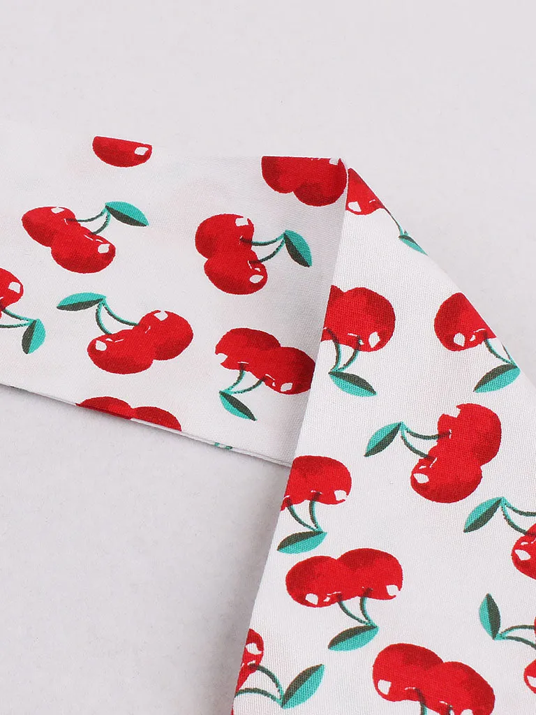 Cherry Off the Shoulder High Waist Halter 1950 Dress