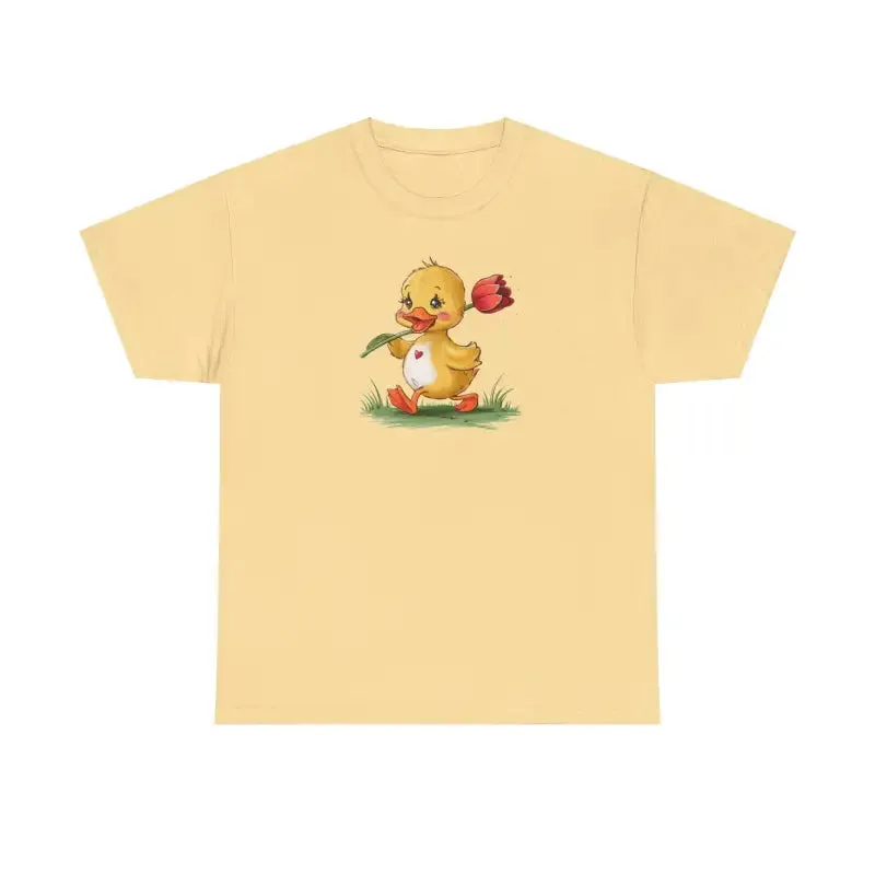 Chic Heavy Cotton Tee with Duckling Tulip Vibe