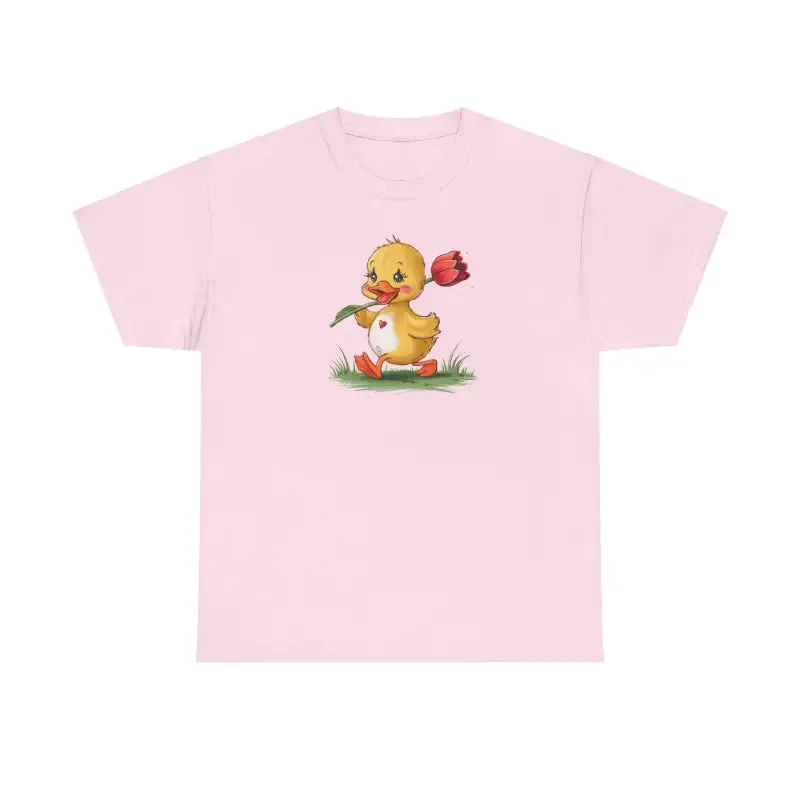Chic Heavy Cotton Tee with Duckling Tulip Vibe