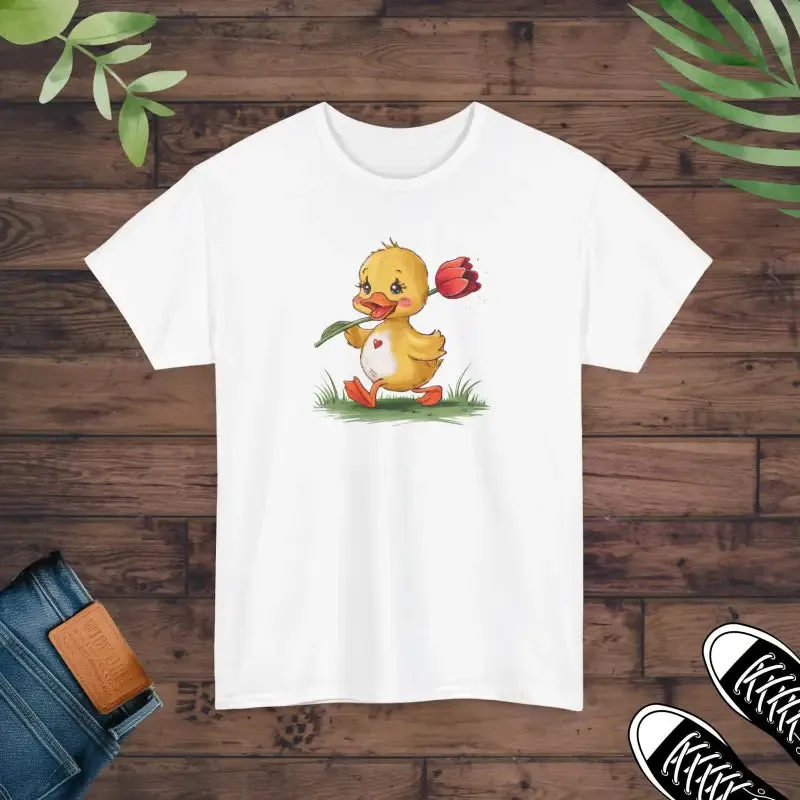 Chic Heavy Cotton Tee with Duckling Tulip Vibe