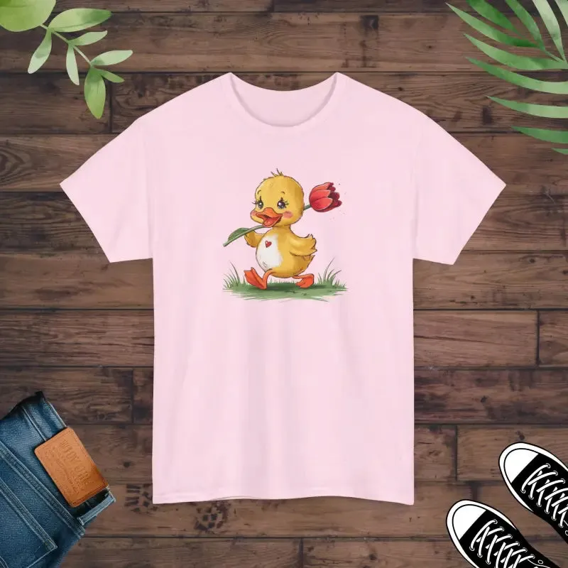 Chic Heavy Cotton Tee with Duckling Tulip Vibe