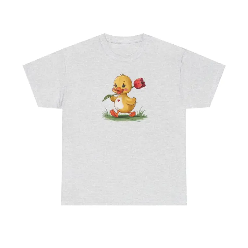 Chic Heavy Cotton Tee with Duckling Tulip Vibe