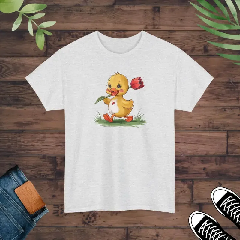 Chic Heavy Cotton Tee with Duckling Tulip Vibe