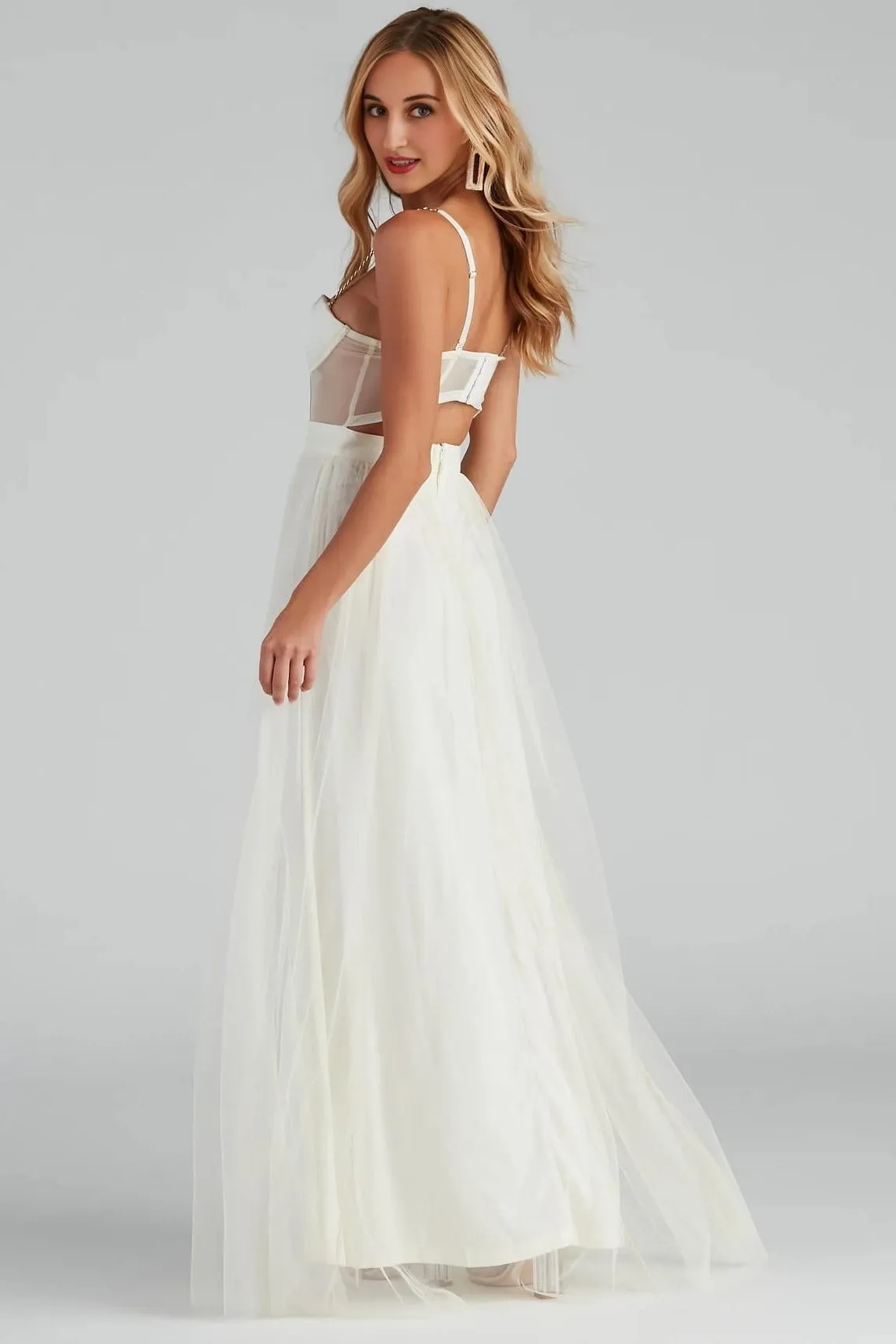 Cintra Mesh Tulle Bustier Gown