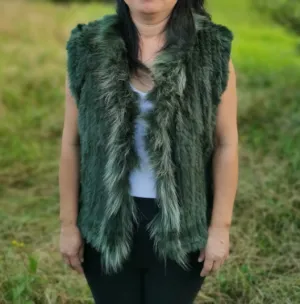 Classic Short Fur Vest Hunter Green