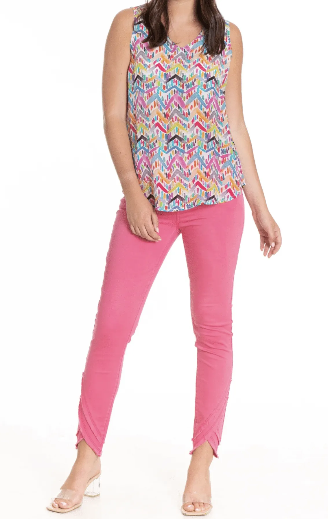 CLEARANCE Liberty Double Layer w/ Frayed Tulip Hem Skinny Ankle