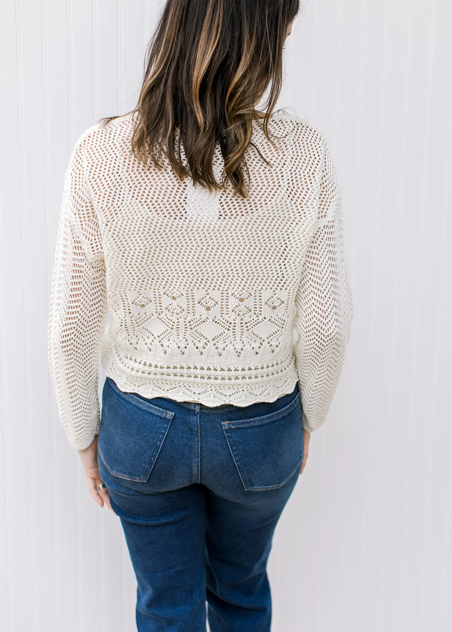 Cream Crochet Sweater