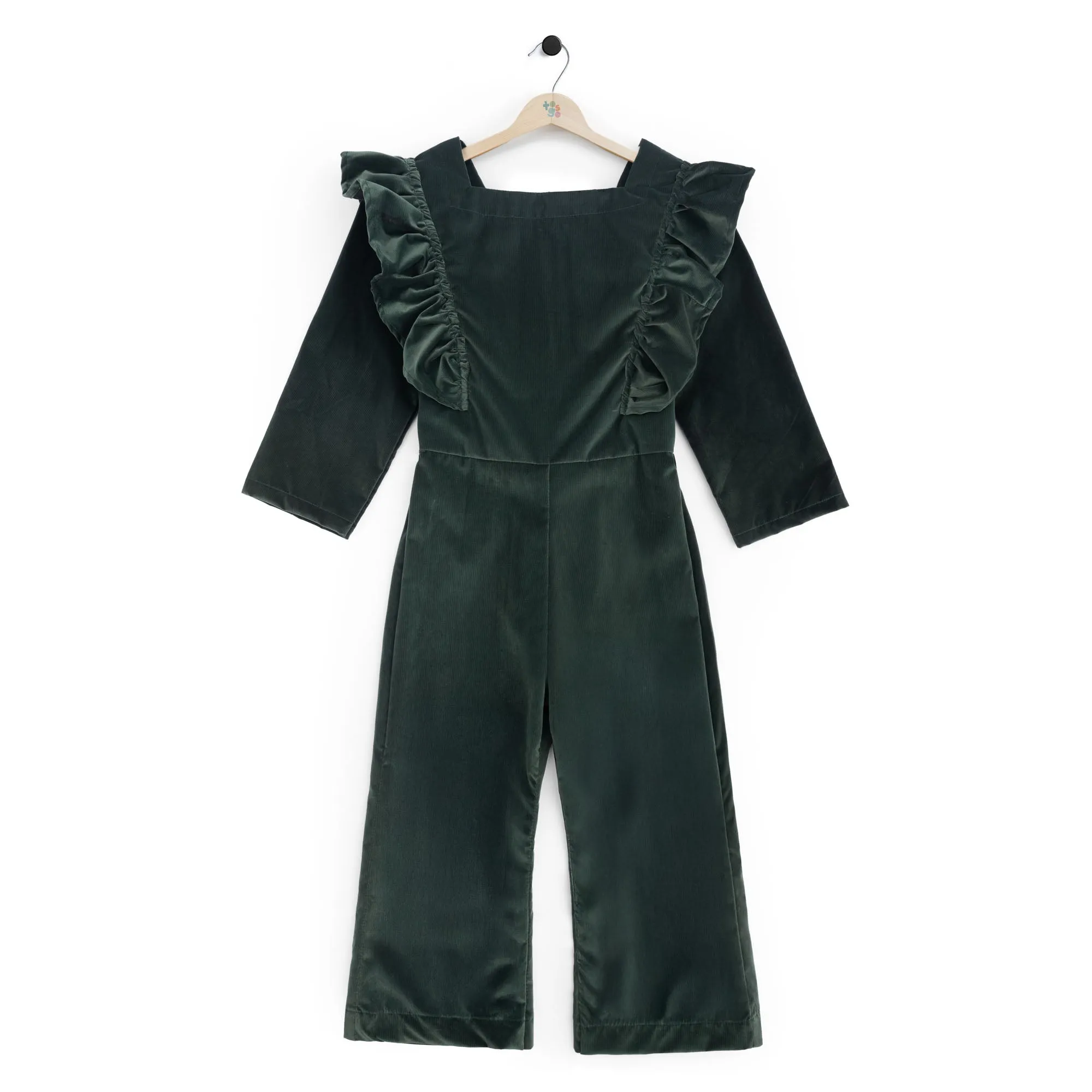 Dark Green Corduroy Jumpsuit