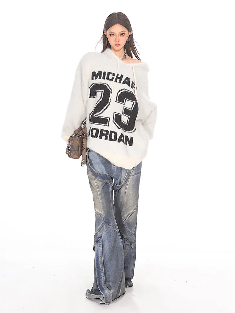 Deconstructed Strappy Denim Trousers