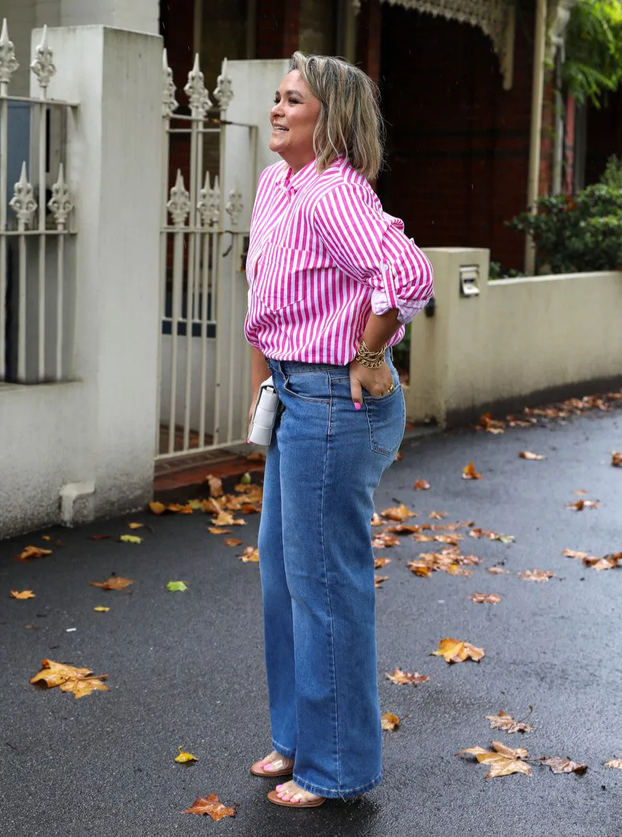 Demi Wide Leg Jeans - Blue