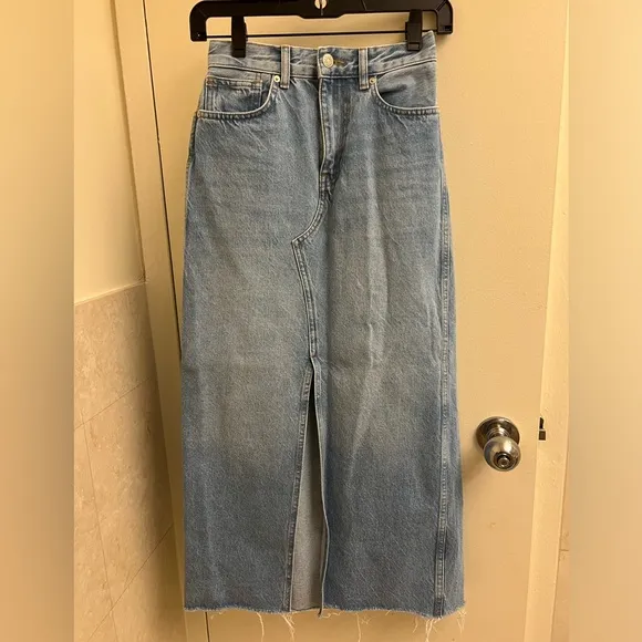 Denim Maxi Skirt in Merrimon Wash