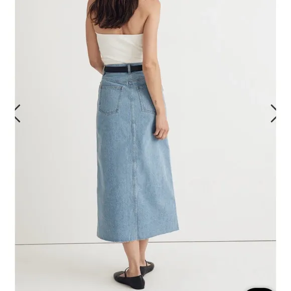 Denim Maxi Skirt in Merrimon Wash