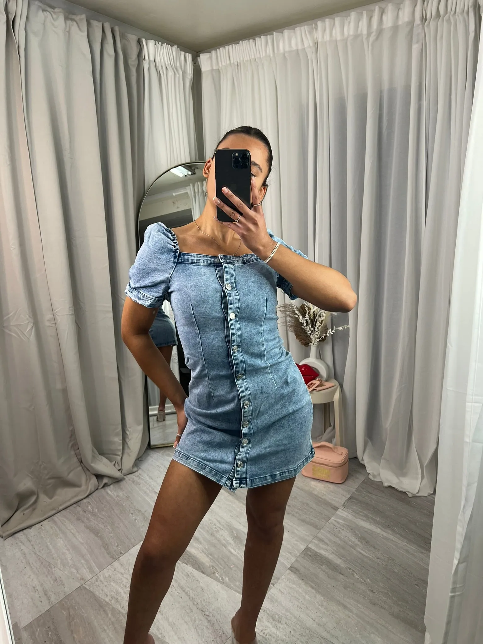 Denim stretchy dress
