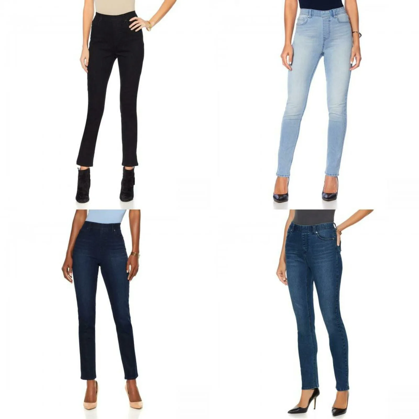 DG2 by Diane Gilman Women's Petite Classic Stretch Denim 5 Pocket Jeggings