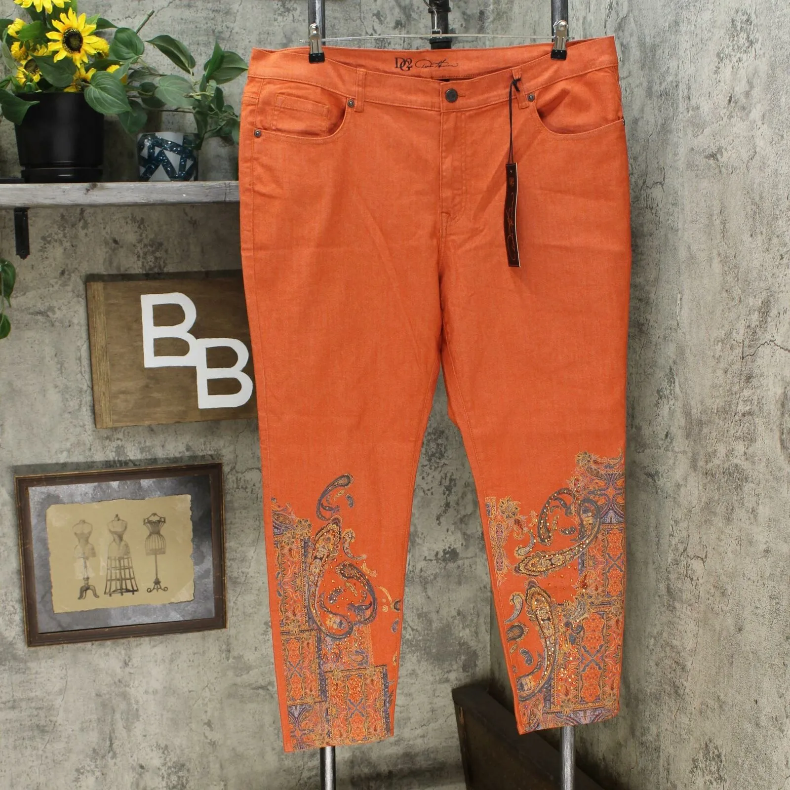 DG2 by Diane Gilman Women's Plus Size Classic Stretch Artwork Printed Jeans
