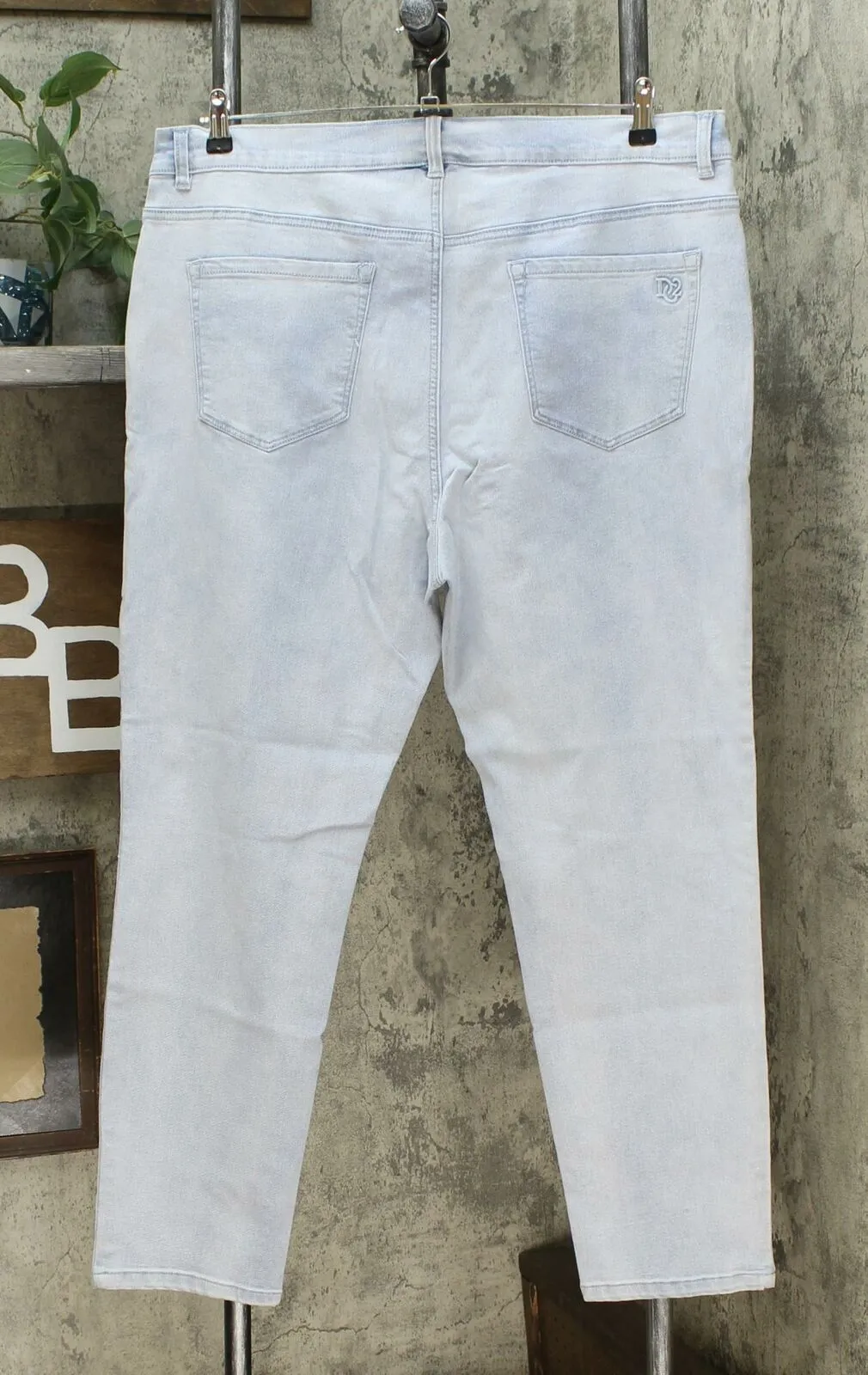 DG2 by Diane Gilman Women's Plus Size Stretch Artwork Slim Leg Jeans