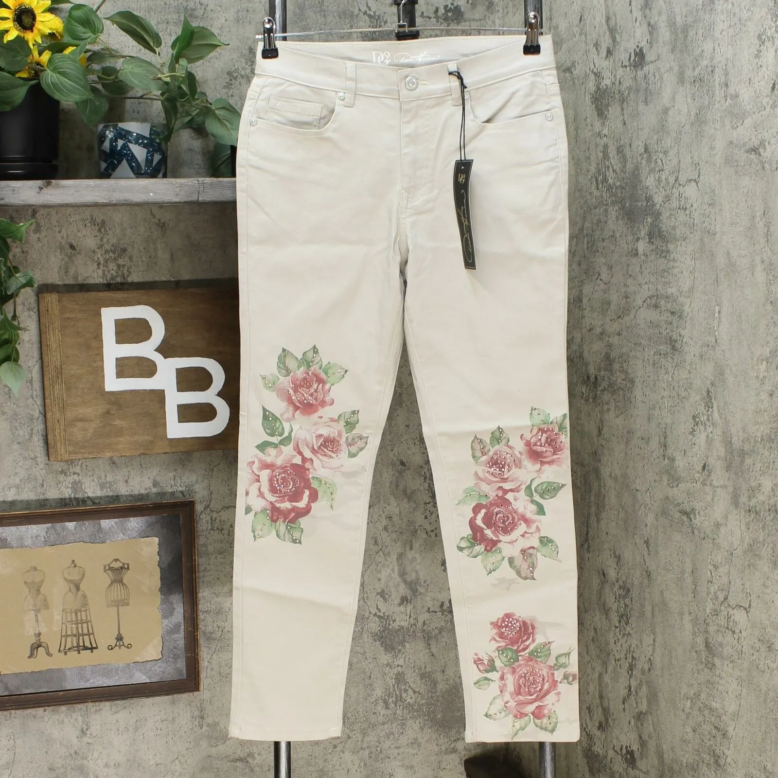 DG2 by Diane Gilman Women's Printed Skinny Jeans