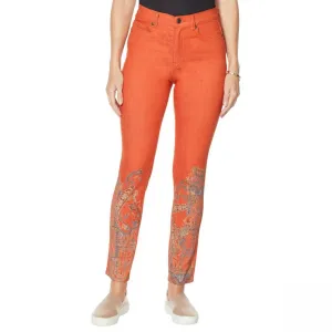 DG2 by Diane Gilman Women's Printed Skinny Jeans