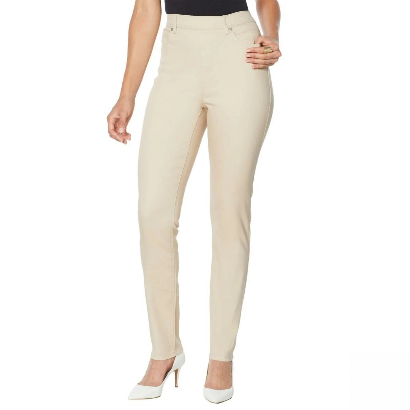 DG2 by Diane Gilman Women's Straight Stretch Denim 5 Pocket Jeggings