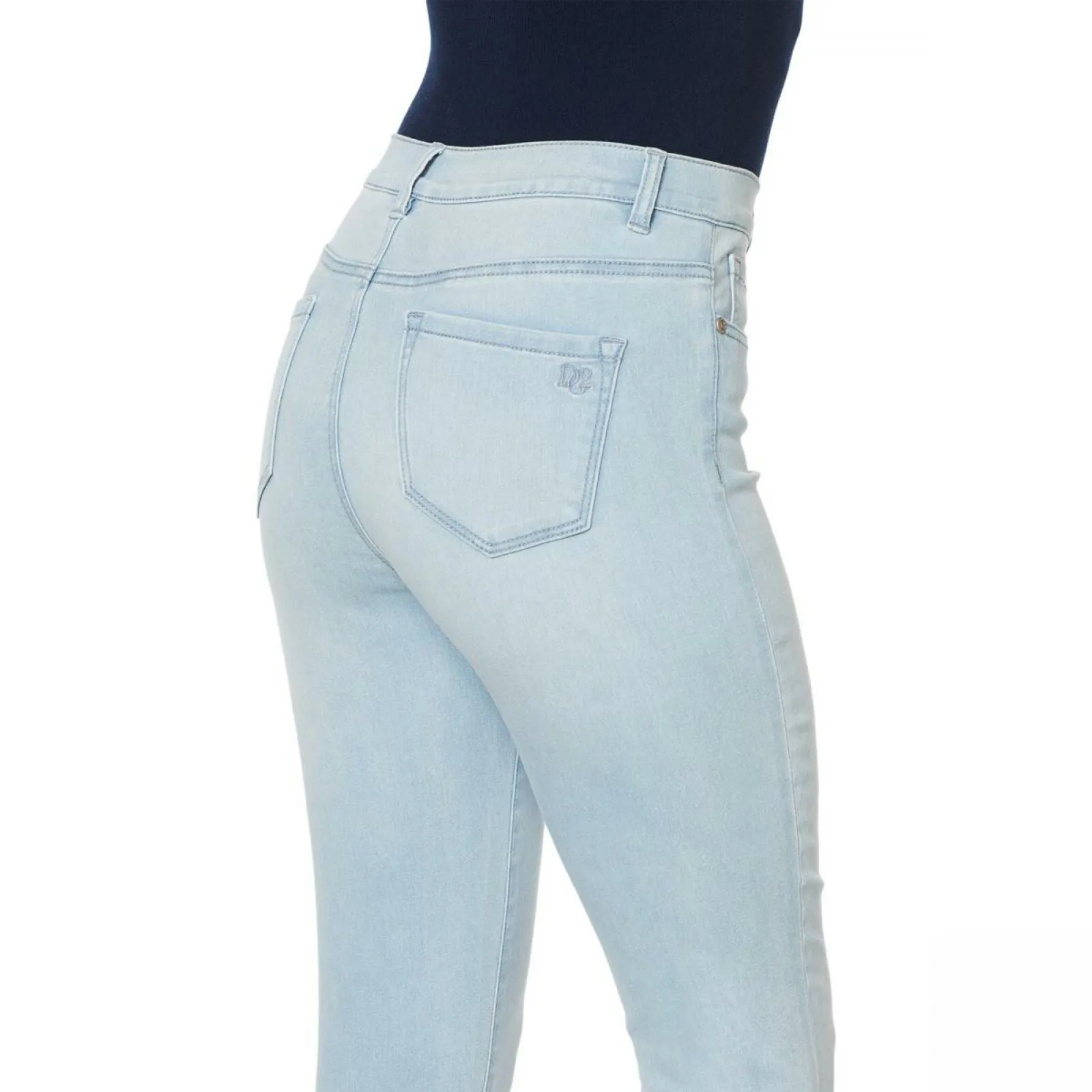 DG2 by Diane Gilman Women's Virtual Stretch Layered Fringe Crop Jeans