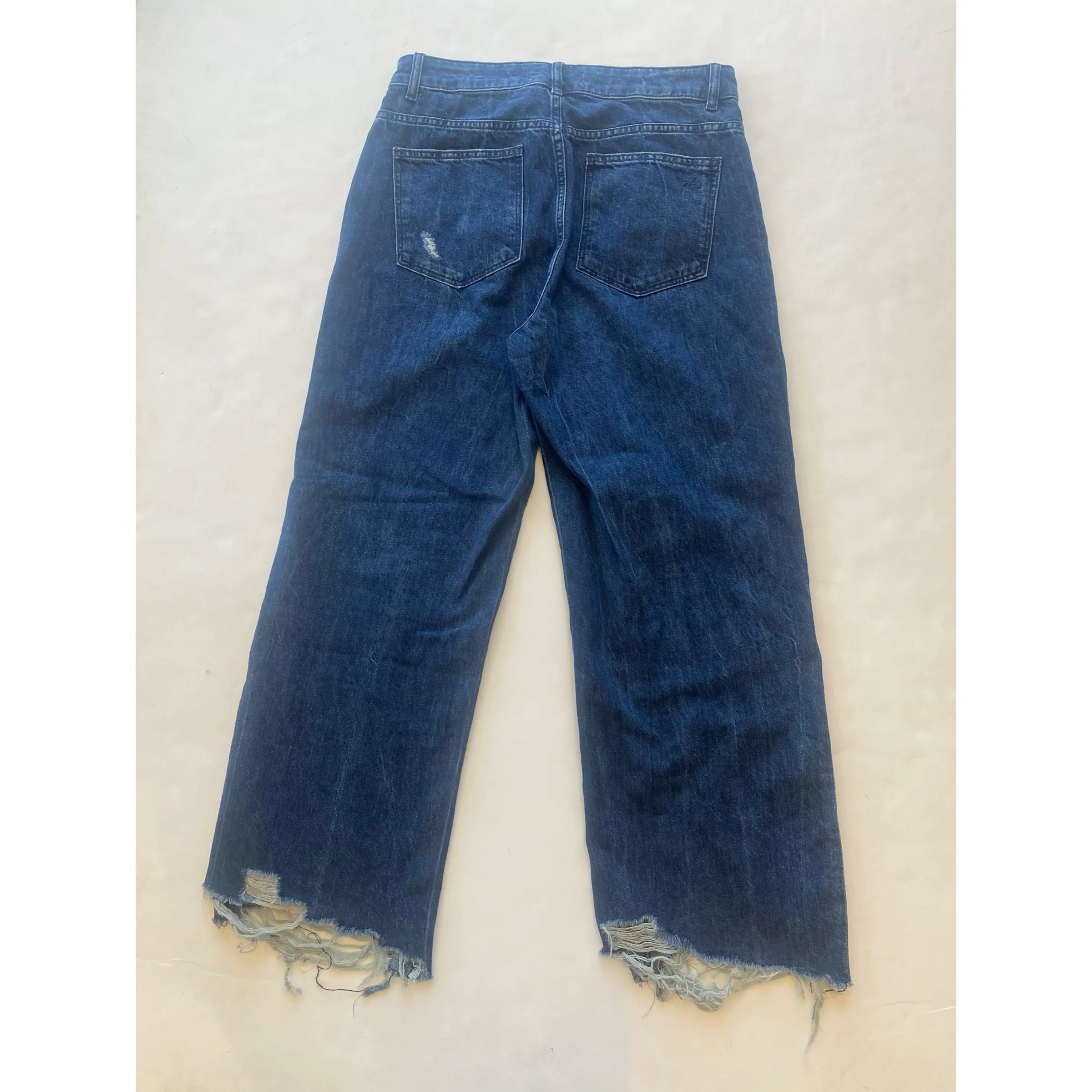 DL1961 Hepburn High Rise Distressed Jeans Dark Blue Wash Size 28