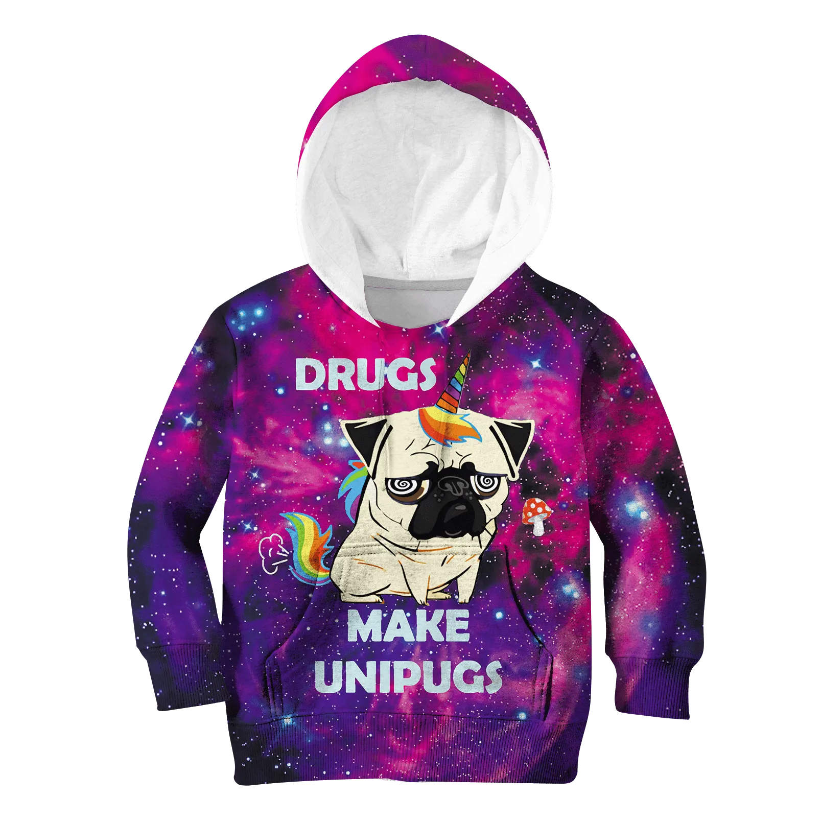 Drugs Make Unipugs Custom Cosplay Kid Hoodie