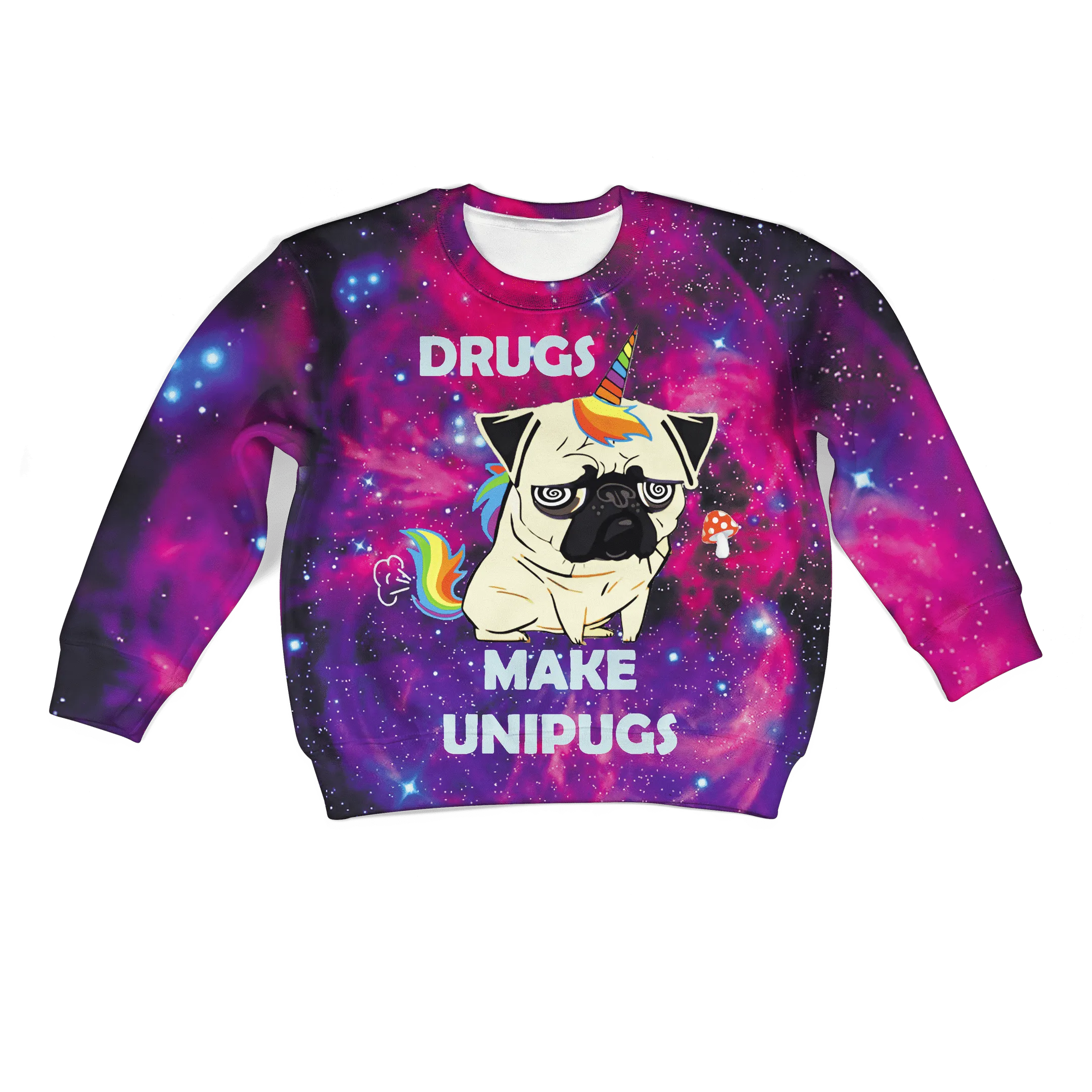 Drugs Make Unipugs Custom Cosplay Kid Hoodie