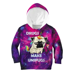 Drugs Make Unipugs Custom Cosplay Kid Hoodie