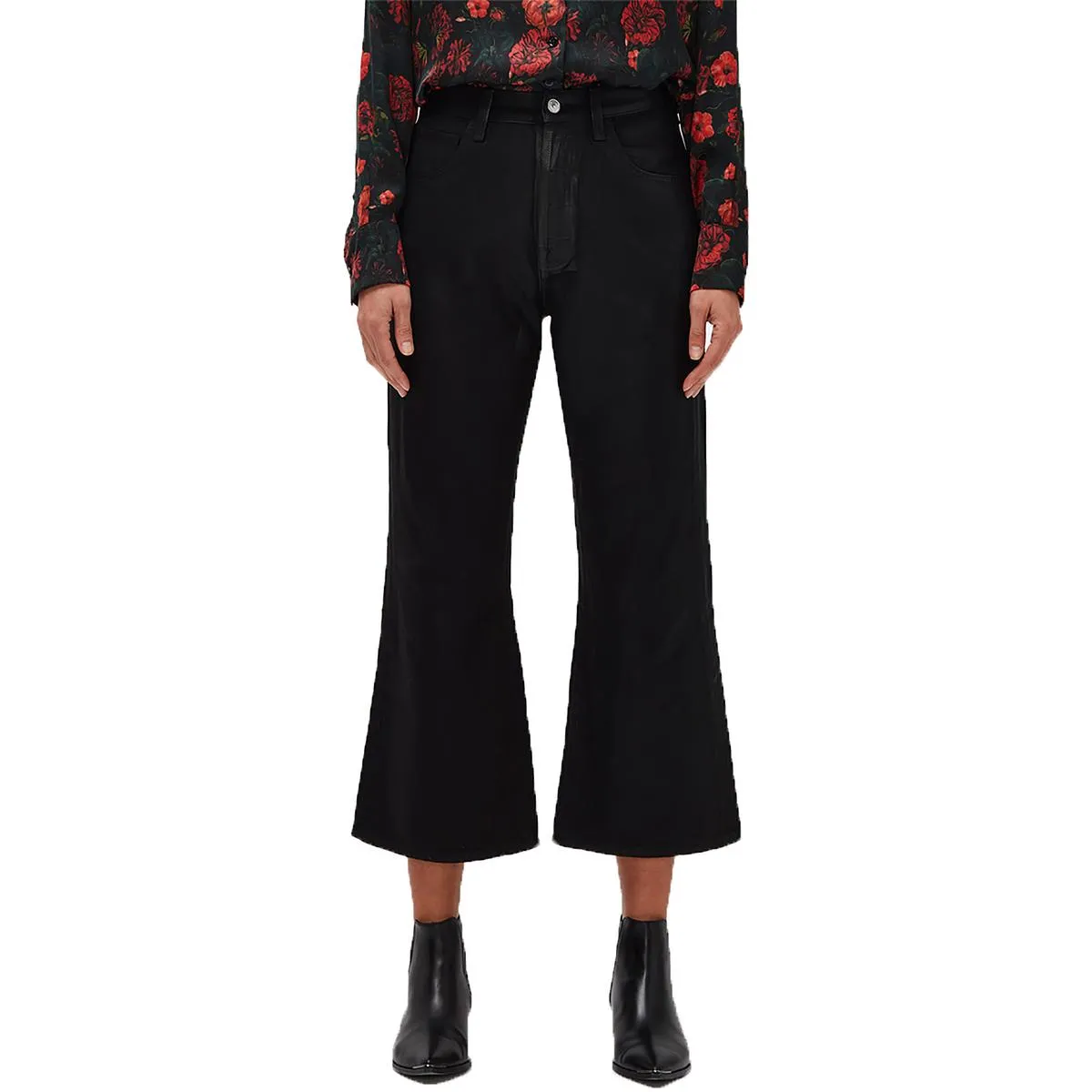 Easy Boy Womens Coated Denim Bootcut Jeans