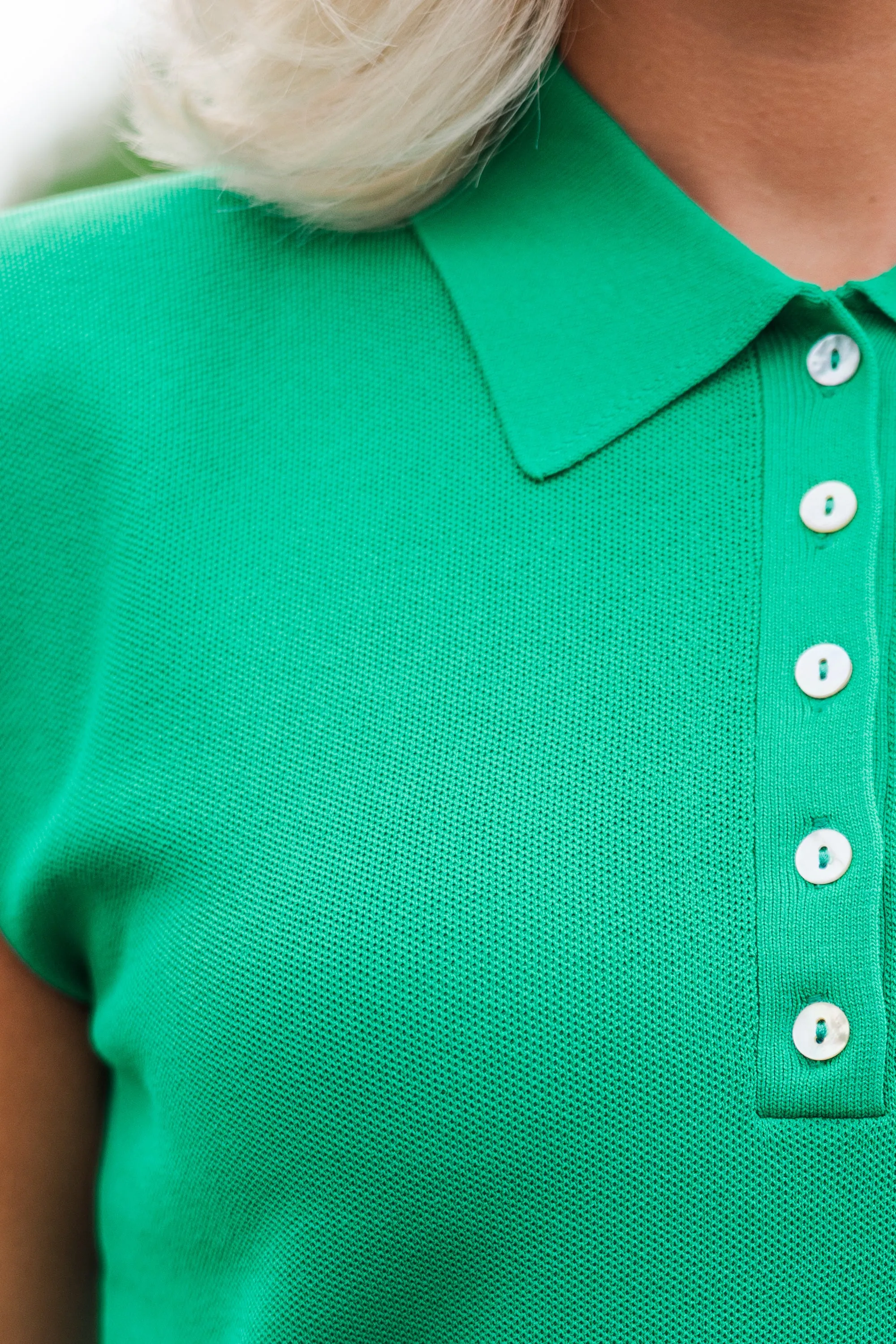 Easy Days Green Collared Top