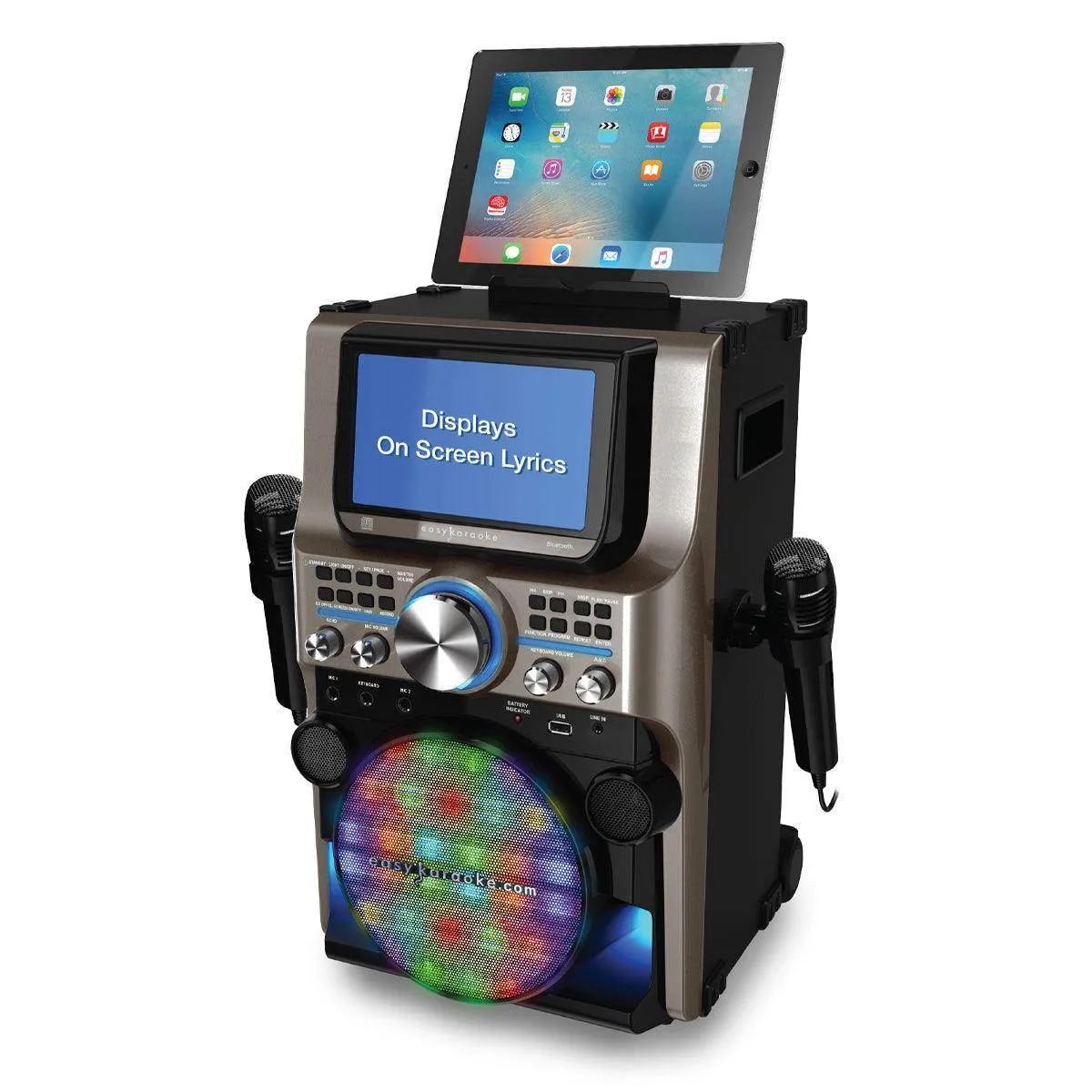 Easy Karaoke Ultimate Bluetooth® Karaoke Machine with LED Multi-Colour Light Effects