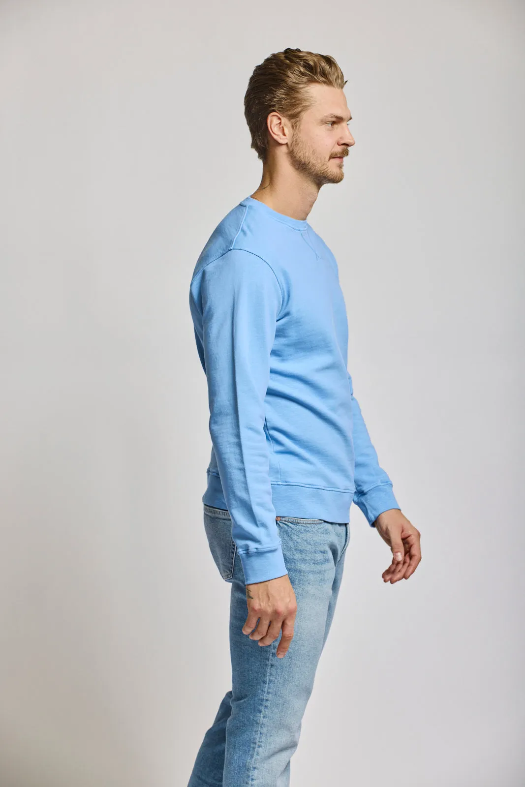 Easy Mondays Crew Neck Sweatshirt Slub Cotton Azure
