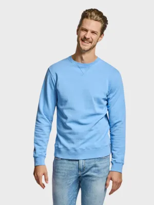 Easy Mondays Crew Neck Sweatshirt Slub Cotton Azure