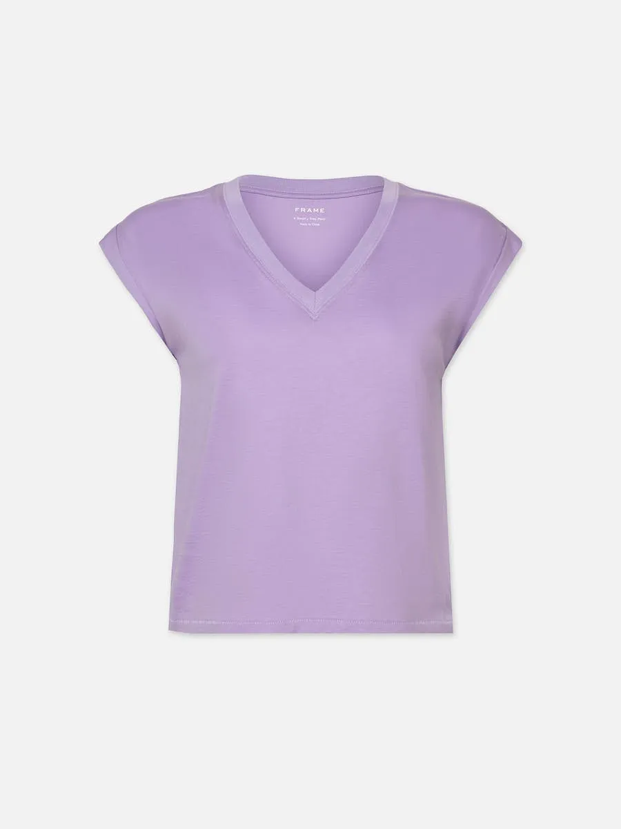 Easy V-Neck Tee in Lilac