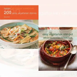 Easy Vegetarian One Pot and 200 Easy Vegetarian Dishes 2 Books Bundle Collection - Hamlyn All Colour Cookbook