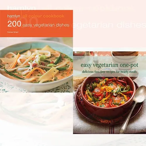 Easy Vegetarian One Pot and 200 Easy Vegetarian Dishes 2 Books Bundle Collection - Hamlyn All Colour Cookbook