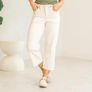 Ecru High Rise Wide Leg Regular & Plus Sizes