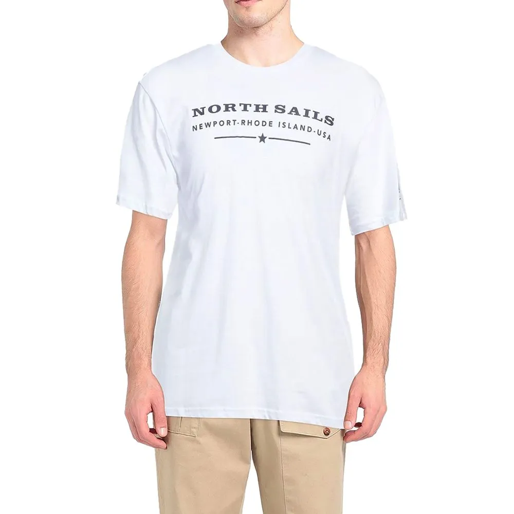 Elegant White Cotton Tee with Chest Print