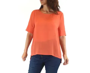 Elk sheer peachy pink half sleeve top size XS (best fits 8)